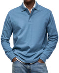 CLEARANCE SALE🔥 Men's Everyday Comfort Lapel Button Casual Long Sleeve POLO Shirt