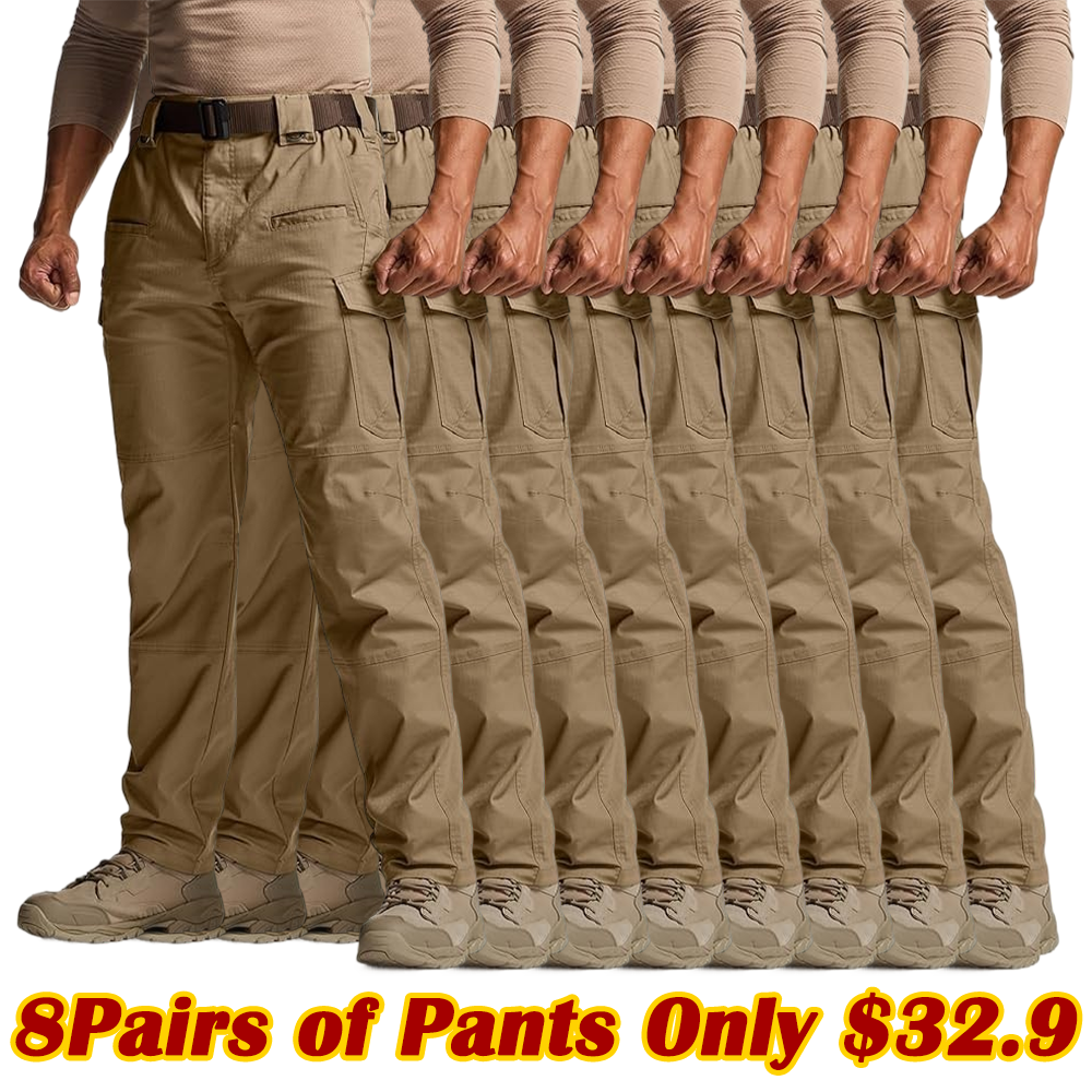 💰 Men's Flex Stretch Tactical Pants, Water Resistant Ripstop Cargo Pant