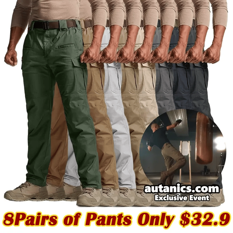 💰 Men's Flex Stretch Tactical Pants, Water Resistant Ripstop Cargo Pant
