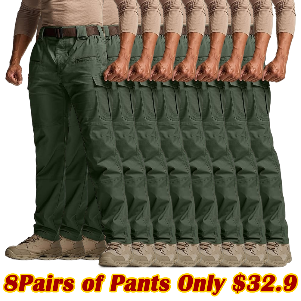💰 Men's Flex Stretch Tactical Pants, Water Resistant Ripstop Cargo Pant
