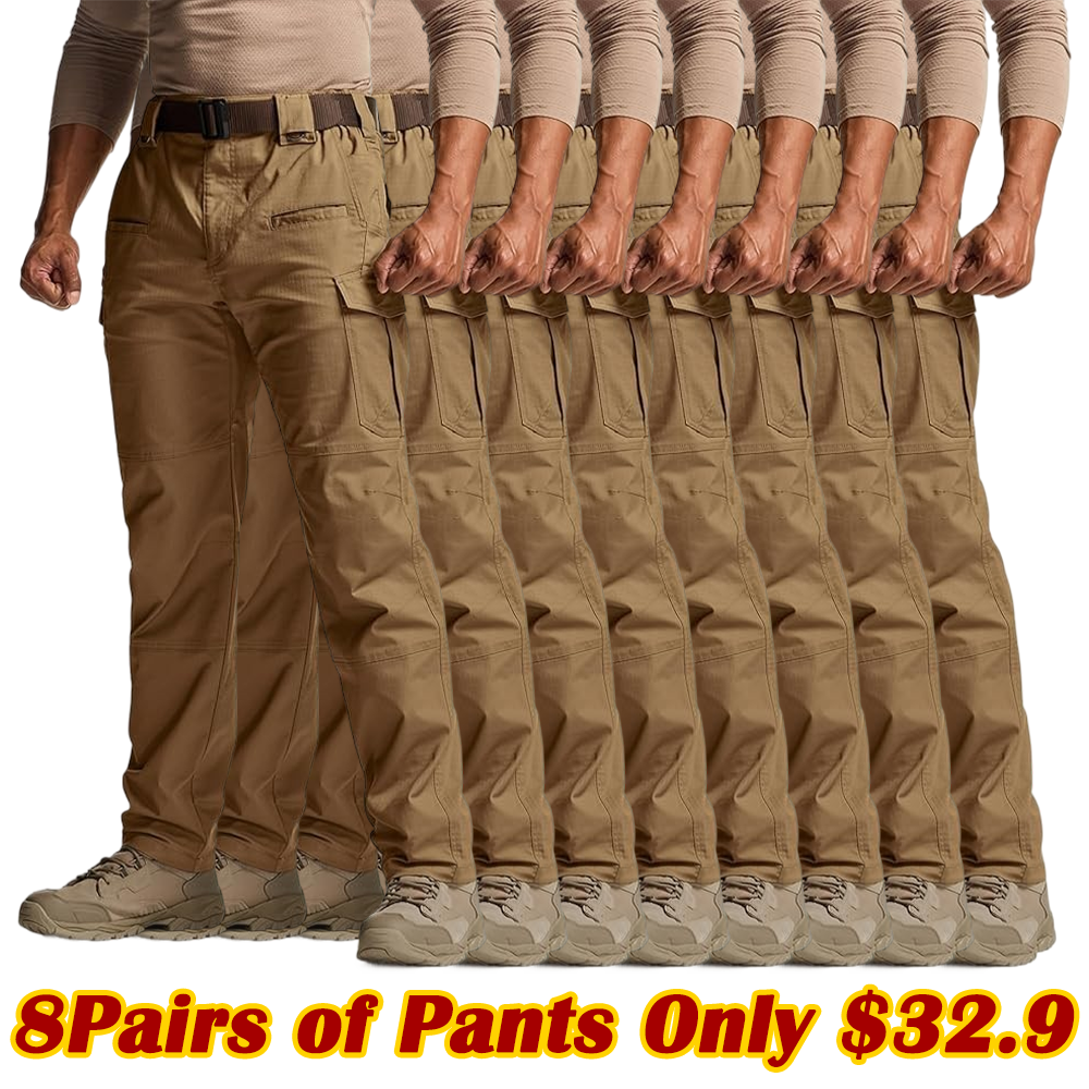 💰 Men's Flex Stretch Tactical Pants, Water Resistant Ripstop Cargo Pant