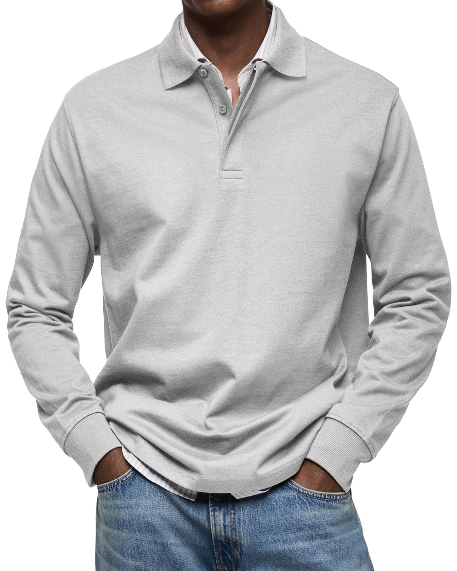 CLEARANCE SALE🔥 Men's Everyday Comfort Lapel Button Casual Long Sleeve POLO Shirt