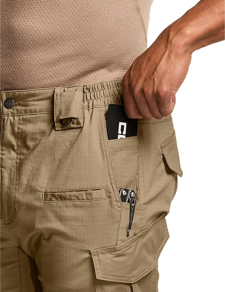 💰 Men's Flex Stretch Tactical Pants, Water Resistant Ripstop Cargo Pant