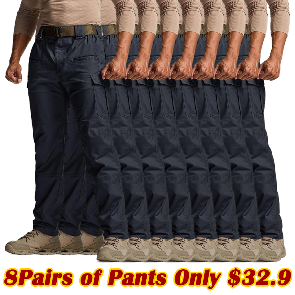 💰 Men's Flex Stretch Tactical Pants, Water Resistant Ripstop Cargo Pant